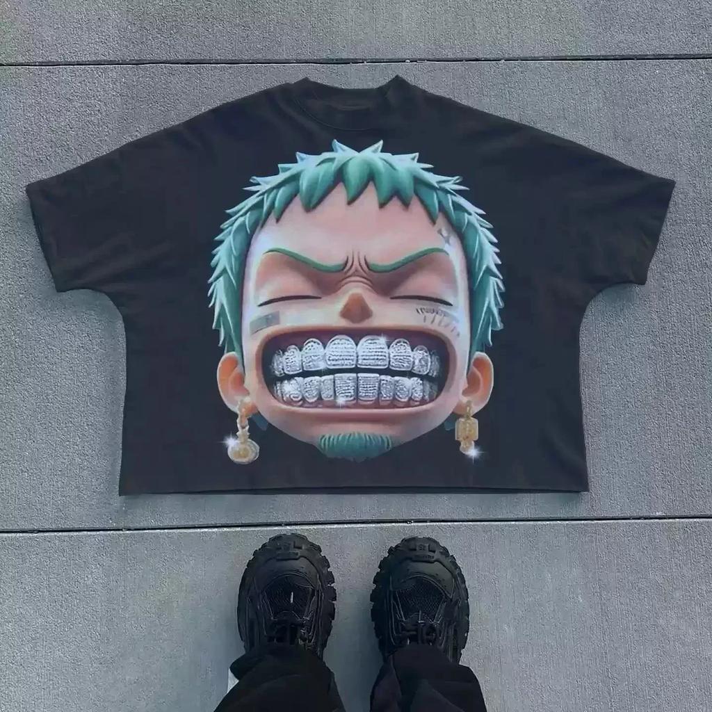 Graphic T-shirt Men Women Vintage Top Hip Hop Streetwear Oversized T-shirt Short Sleeve Casual Clothing Summer Fashion Trendy Tees Top