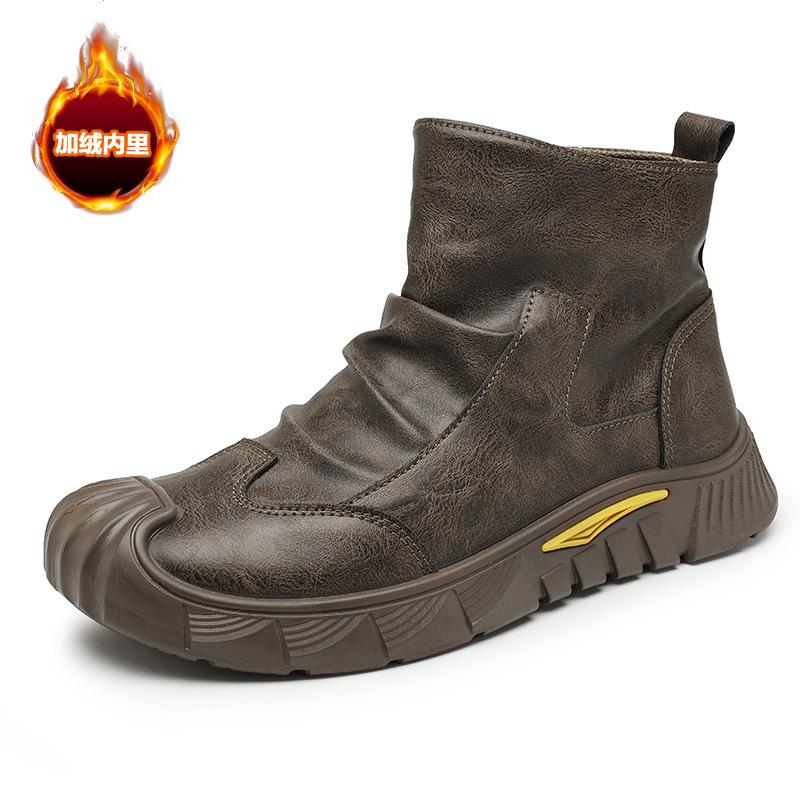 Men's shoes winter 2025 new waterproof, non-slip and wear-resistant tooling shoes trendy versatile shoes men's casual labor insurance shoes