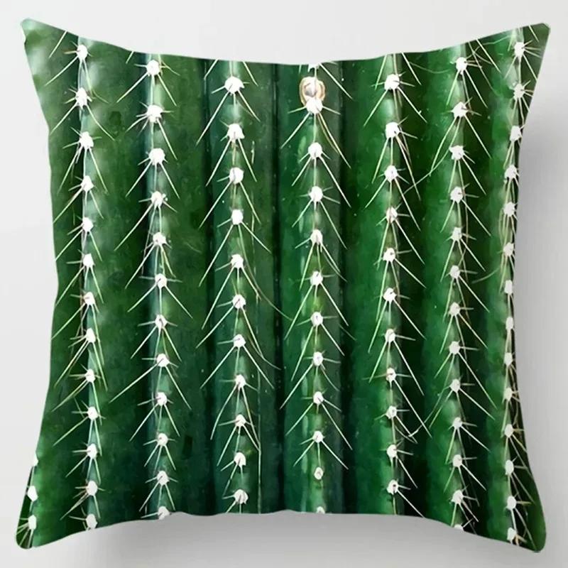 Luxury Home Decor Cushion Cover Office Decor Pillow Cover Tropical Plant Close Up Cactus Pattern Pillow Cover