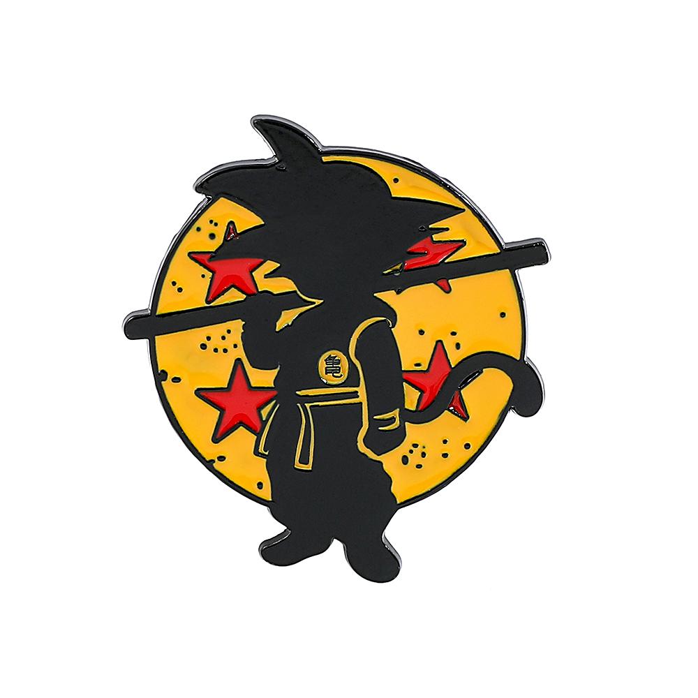 

Son Goku Dragon Ball Anime Brooch Enamel Pin - round Cloud Design Metal Badge for Backpacks And Clothing Jewelry Accessory Gift