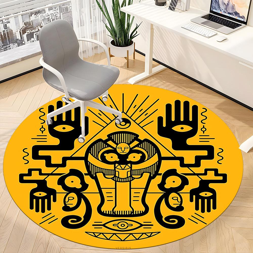 1pc Art Eyes Hands Office Round Area Rug, Indoor Mat Suitable For Office, Under Office Chairs Bedroom Living Room Home Decor, Room Deco