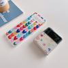 Frauen Nette Bunte Liebe Herz Telefon Fall Für Samsung Galaxy Z Flip 3 5g Schlanke Klare Harte PC Zurück Abdeckung Für Z Flip3