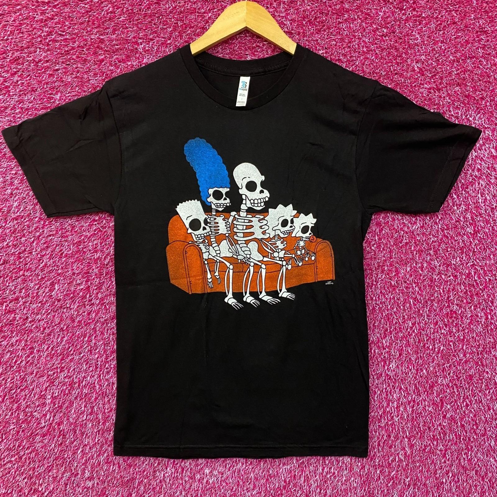 The Simpsons Skeleton Family on Couch T-Shirt Small S