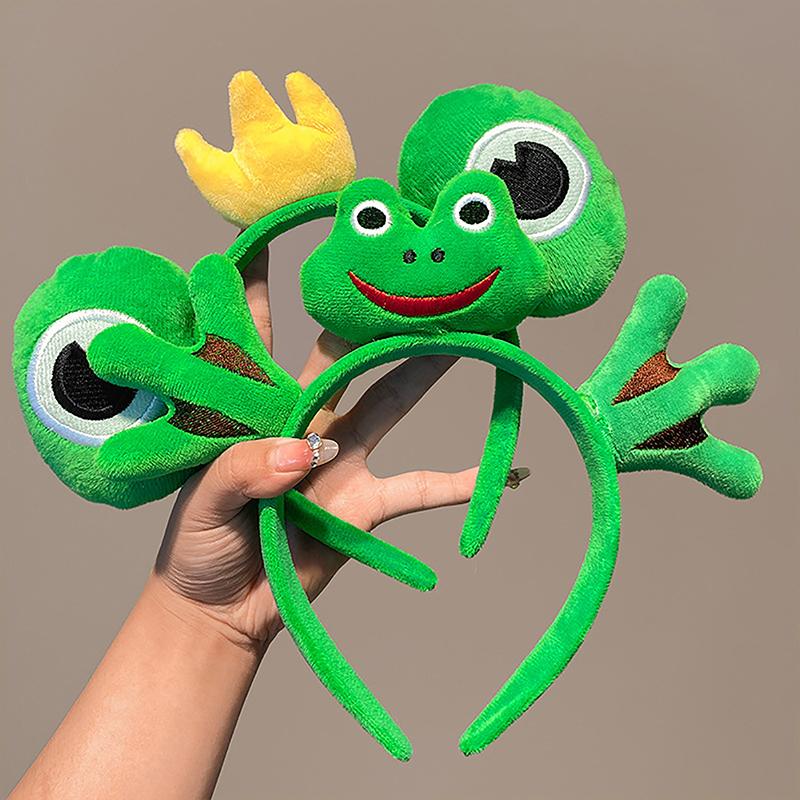 1Pc Funny Frog Cartoon Cute Headband Crown New Plush Big Eyes Headband Women'S Face Wash Headband Children'S Hair Accessories