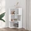 VidaXL Corner Bookshelf 3-Tier White Engineered Wood, Corner Bookcase, Corner Display Cabinet, Corner Cabinet 852591