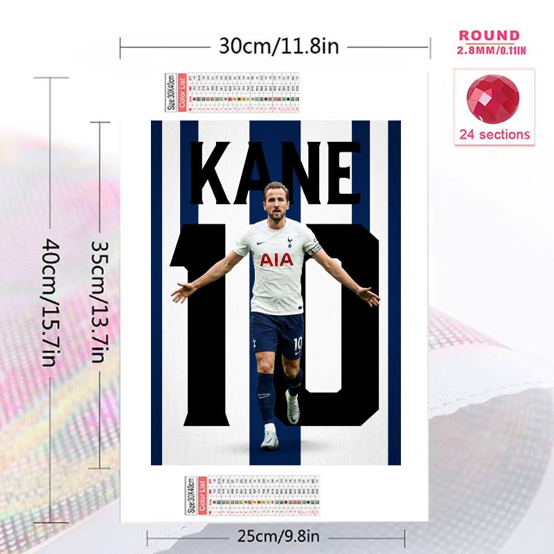 Harry Kane poster 100% Round Full Drill 5D DIY Diamond Painting Embroidery Cross Stitch Rhinestone Décor