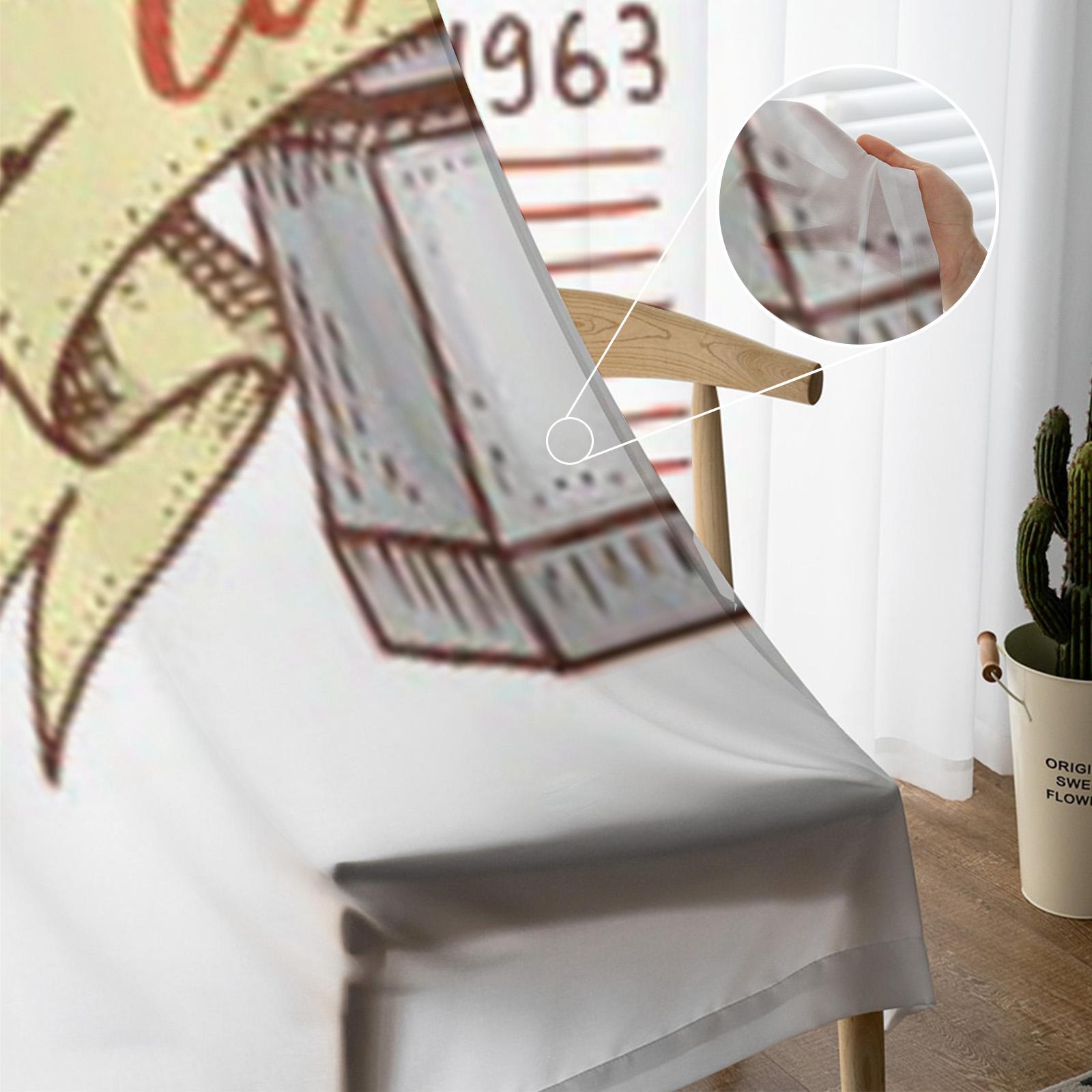 Белые тюлевые прозрачные шторы с изображением кофе для гостиной — фото 5