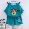 Paw Patrols Series Shorts Set Summer Cartoon Short Sleeve  for Boy Casual Tracksuit Birthday Gifts
