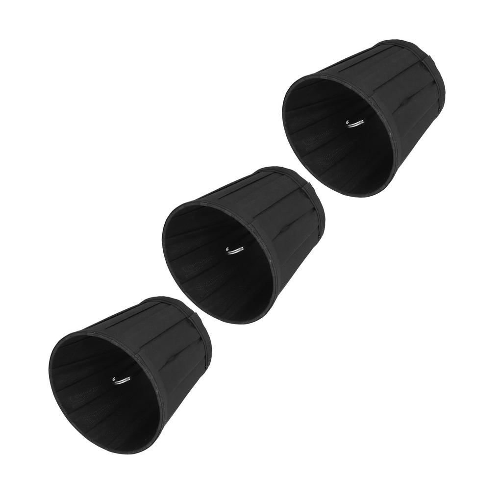 3PCS Cloth Lampshade E14 Clip On Fabric Lamp Cover for Chandelier Wall Lamp Home Decor(Black )