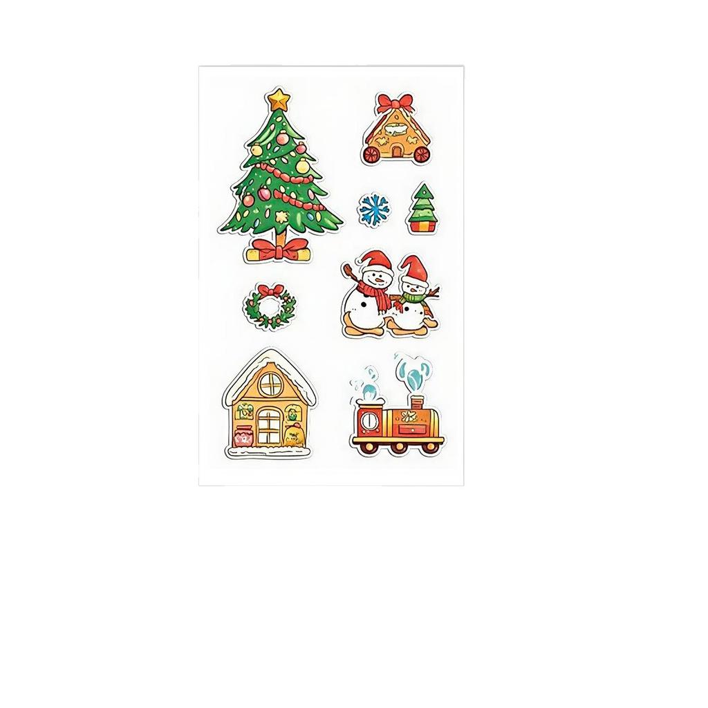 Christmas Tattoo Sticker Cartoon Cute Christmas Tree Snowman Tattoo Sticker Waterproof And Long-Lasting Non-Reflective