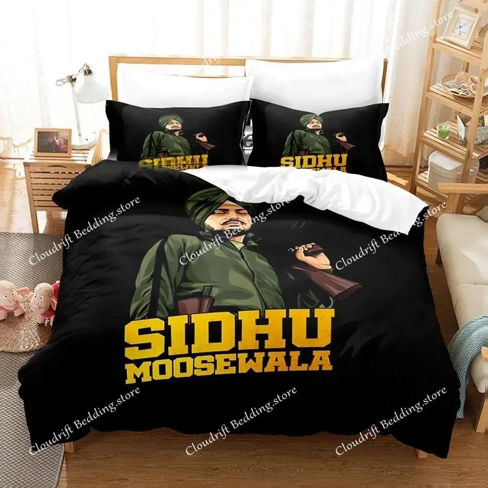 Sidhu Moosewala RIP Bedding Set Boys Girls Twin Queen Size Duvet Cover Pillowcase Bed Kids Adult Fashion Home Textileextile