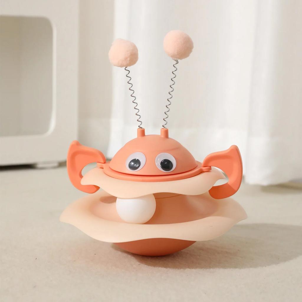 Self-amusement Cat Turntable Roller Balls Toys Detachable with Balls Cat Track Toys Bite Resistant Teasing Cat Stick