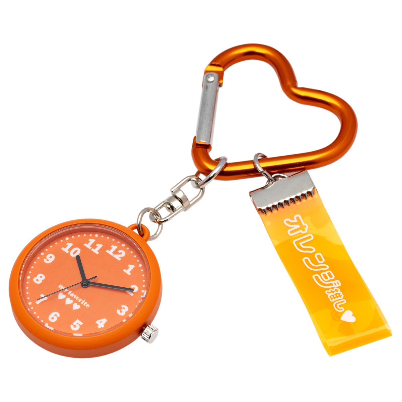 

Fieldwork Analog Pocket Watch with Carabiner Women s Charm, Orange, ST301-7 помаранчевий