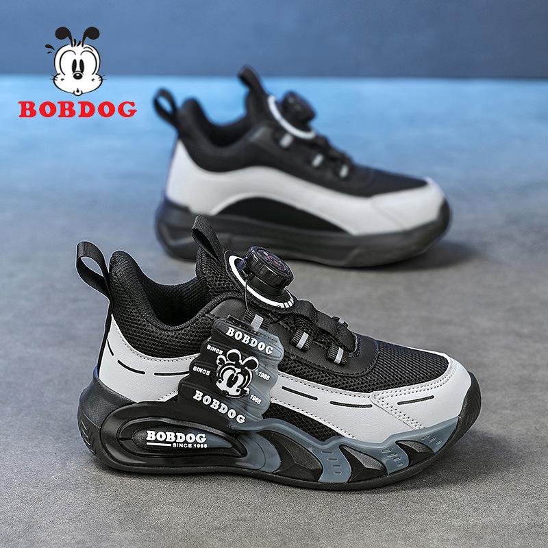 Babu bean boys' shoes running shoes tide 2025 autumn and winter new middle-aged and older children's leather surface children's sports shoes fashionab