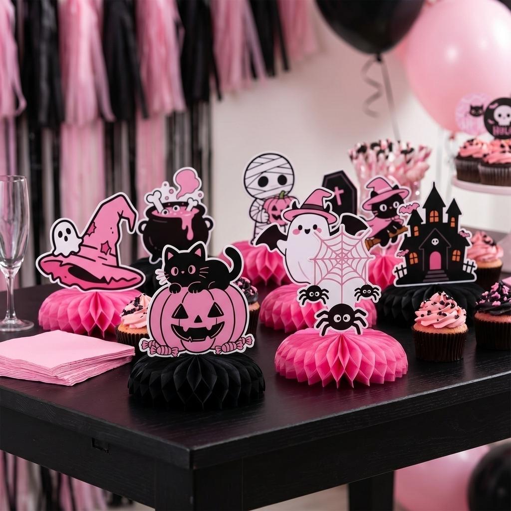 Halloween Party Decorations - Fans and Balls Centerpieces