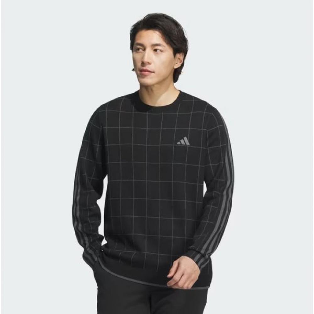 

AdidaS Golf 24 Fw Men S Knitted Long Sleeve 3S Crew Sweater Black Im6424 IM6424 (black)/S