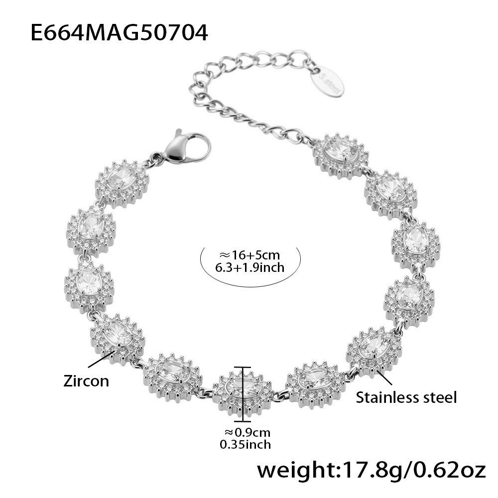 Qiong Yao 5A Zircon Water Drop Wheat Ear Bracelet, 18K Gold Plated, Elegant French Design, Color Retention