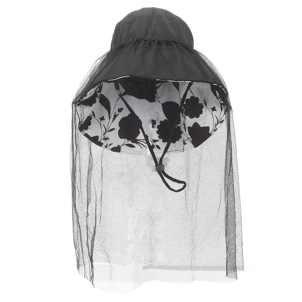 Outdoor Hat Breathable Mesh Hat Round Top Women Sun Hat Polyester Gauze Air Permeability 1Set