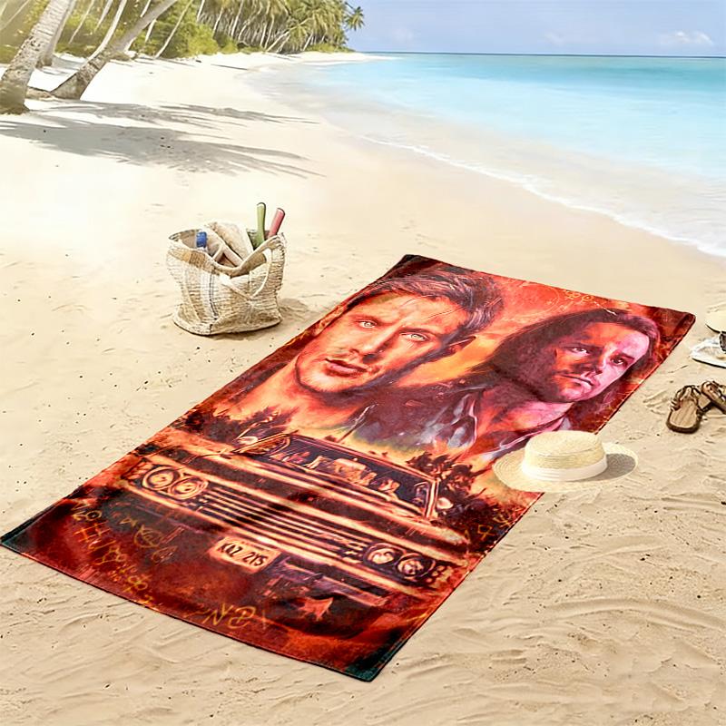 Supernatural Print Beach Towel, Large Soft Quick Dry Towel for Beach Camping Swimming