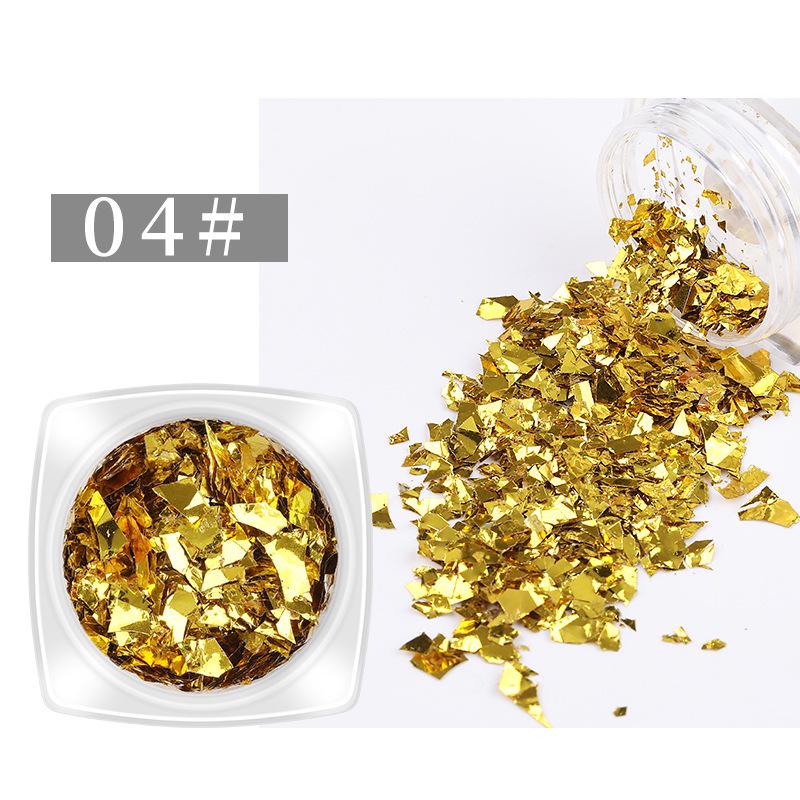 Iridescent Nail Art Sequins: Colorful Cellophane Fragments & Aurora Paper