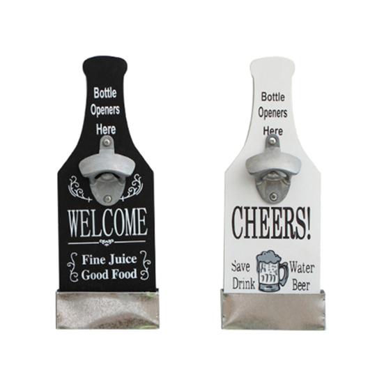 Clean Products Wooden Hanging Bottle Opener Vintage Cap Remover Restaurant Wall Plaque Decor