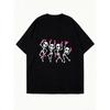 Oversized T Shirt Dress Black Dancing Skeletons With Pink Ribbons Breast Cancer Awareness Fashion Statement Casual Wear For Women