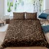 Brown Leopard Cheetah Printed Duvet Cover for Kids Teen Boys Girls Man Women Bedroom Decor Africa Wild Animal Theme Bedding Set