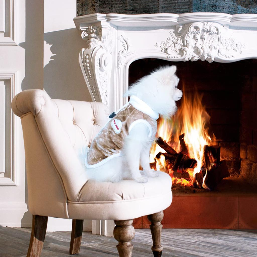 TONY HOBY Dog Zipper Soft Fleece Cold Small Dog Dog Includes Buckle for Leash Attachment Autumn/Winter Jacket, Type, Material, Protection, Warmth,