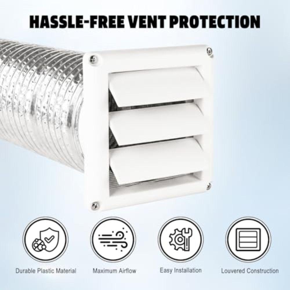 Grille Covers Exhaust Vent Cover Plastic Material Air Shutter Vents Ventilation Grill  For Walls