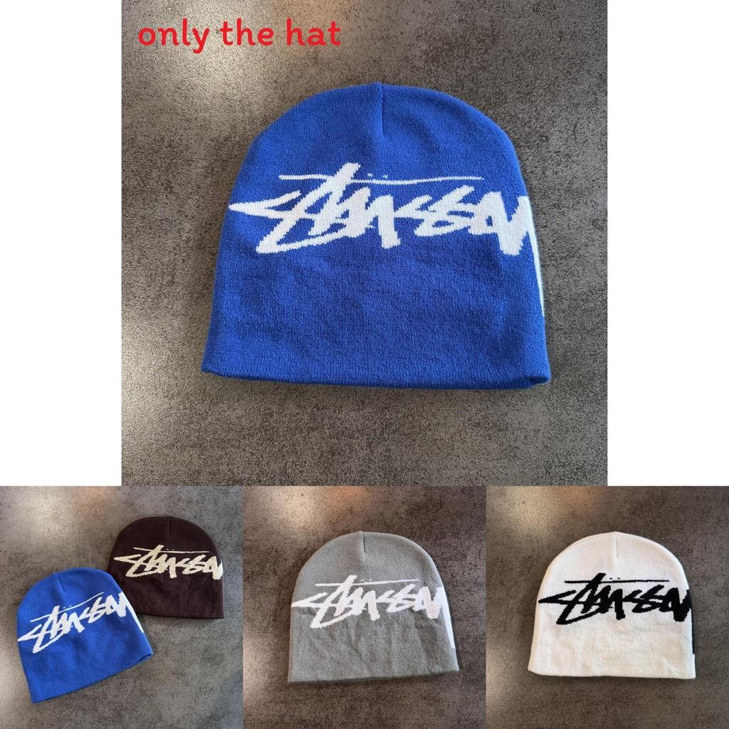 Einfarbige Mütze mit Buchstabenmuster, neutral, lässig, warm, gestrickt, für Herbst-Winter-Mode