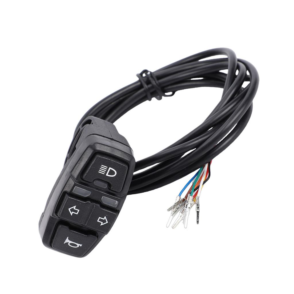 Headlight Turn Signal Horn Scooter Handlebar Control for Electric Bike Motorcycles ABS IP65 22mm Handlebar Size 1.5m Cable Le