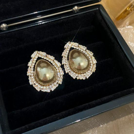 Silver Needle Luxury Pearl Heart Stud Earrings - Versatile, Fashionable Court Style