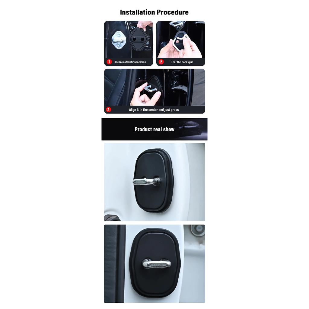 For OPEL Crossland 2017-2021 Car Decorat Protecte Door Lock Cover Decoration Accessories Silicone Mute Damping Cushion