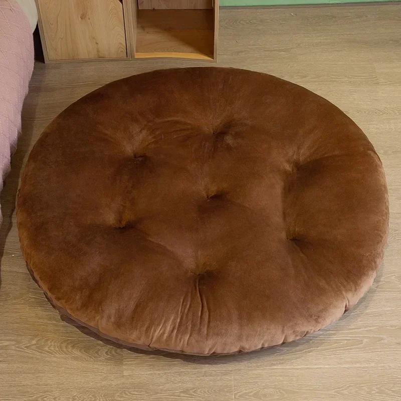 

Multifunctional Round Floor Cushion Thickened Lazy Chair Pad for Living Room Bedroom Balcony Seat Cushion for Relaxation 50/80cm diameter 50cm кавовий
