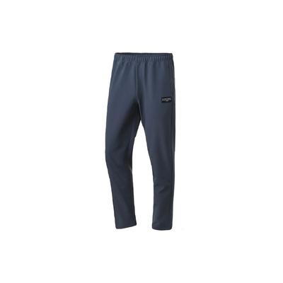 Li Ning Solid Color Flat Crotch Woven Fleece Sports Knitted Pants Men Pants Blue AYKQ703-3