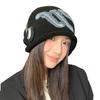 Outdoor versatile hat women's autumn and winter warm knitted hat lazy style retro headgear show face small cold hat