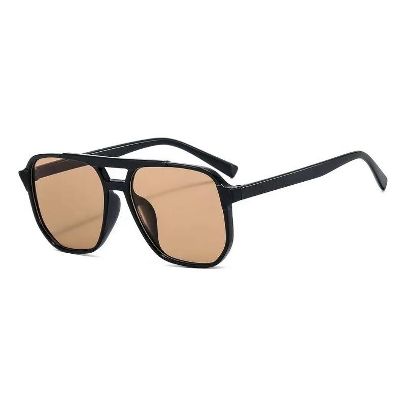 Women s Plastic Black Light Brown Large Frame Double Bridge Fashion Glasses