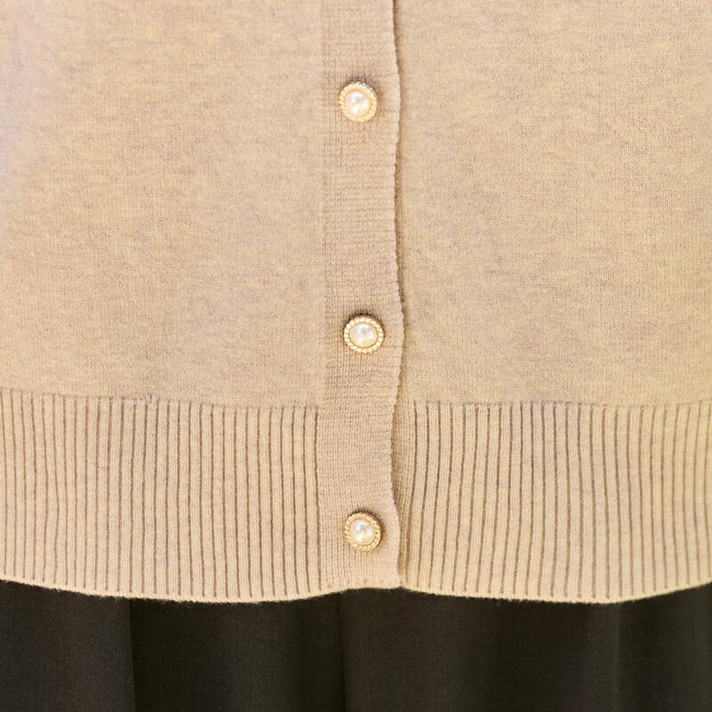 Women's Embroidered Crew Neck Knit Cardigan