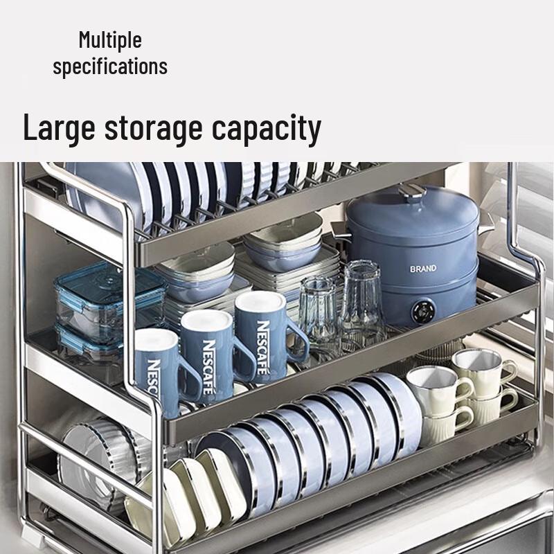 3-Tier Aluminum Alloy Countertop Dish Drying Rack