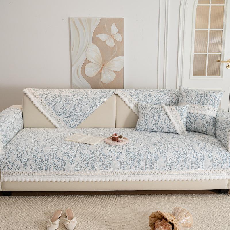 Light French Sofa Cushion Universal In All Seasons  New Non-Slip Seat Cushion Straight Row Leather Sofa Special Cover Cover Cloth Towel