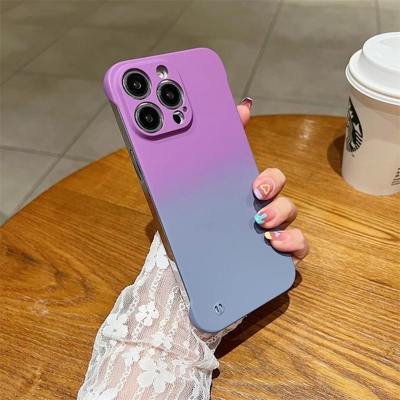 

iPhone 17 Pro Max Gradient Skin-Feel Borderless Case - Apple 16 Half-Wrapped Smudge-Resistant Matte Sleeve iPhone 12 Pro Max
