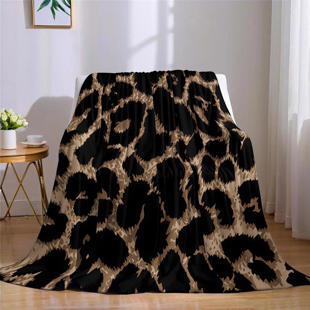 CLASSIC LEOPARD Flannel Blanket Warm Soft Halloween Christmas Couch Warm Cozy Decorative Decor Gift for All Season
