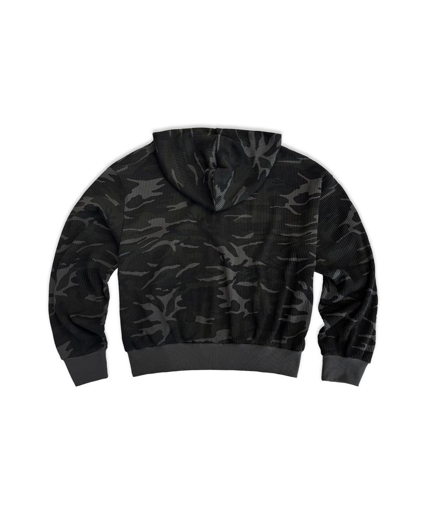 UNUSEDLAB Camo Embroidered Zip-Up Hoodie [Charcoal]