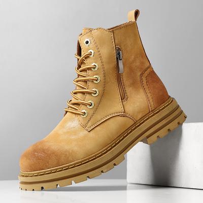Moda Couro Moda Cadarço Botas de Motociclista Marca de Luxo Botas Clássicas Desert 2024 Nova Chegada Outdoor Cano Alto Sapatos de Viagem Masculinos