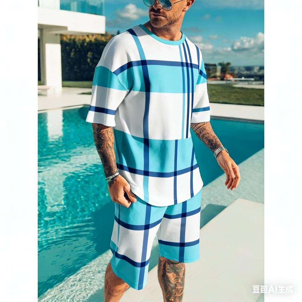 Men's 3D Printed T-Shirt and Shorts Set