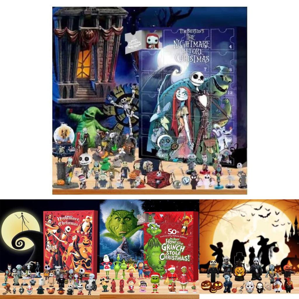 Spooky 24-day Advent Calendar Featuring The Grinch And The Nightmare Before Christmas