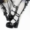 Fashion Shoes for Women High Quality Platform Lolita High Heels Fashion Gothic Leather Women's High Heels Bow Mary Jane Thick Sole Pump