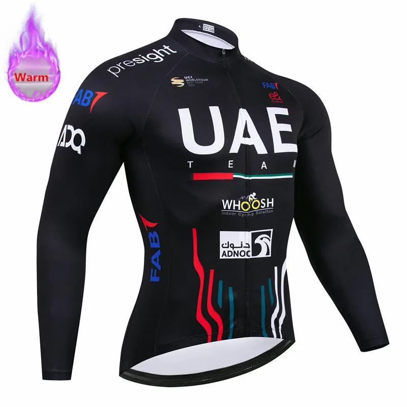 Uae Team 2026 Winter Cycling Clothing Thermal Fleece Bicycle Jersey Set MTB Clothes Road Bike Uniforme Ropa Ciclismo Invierno