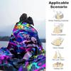 1PC Custom Name Cyberpunk Neon Dreams Flannel Blanket Versatile,all-season Throw Suitable for the Living Room,bedroom,camping,travel,and Gift