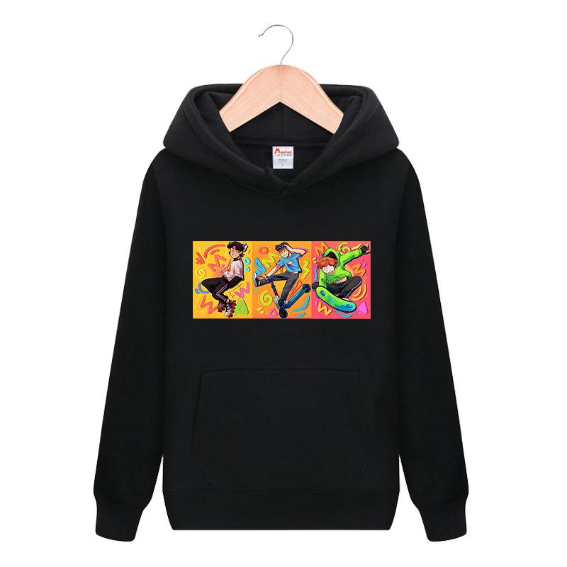 Sweater Hooded Crew Neck Long Sleeve Spring and Autumn Jacket Male and Female Students Handsome Cartoon Sweater New